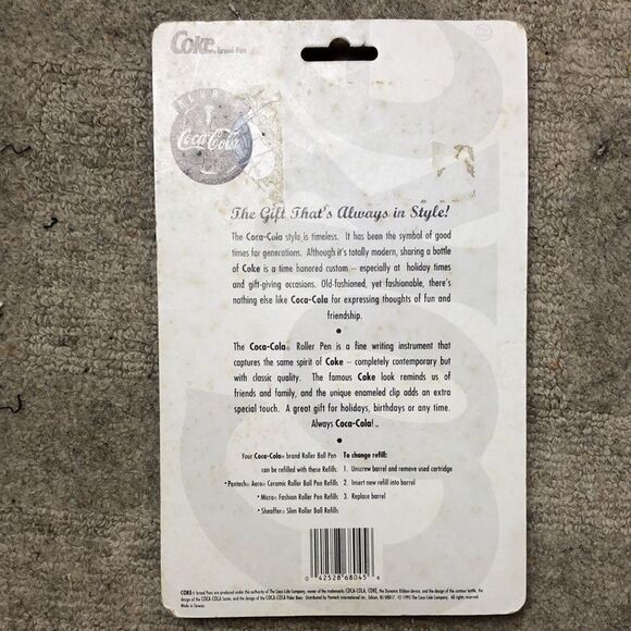 Vintage 1990’s Coca Cola Collectible Ceramic Roller Ball Pen and Santa Tin NEW - Picture 2 of 4